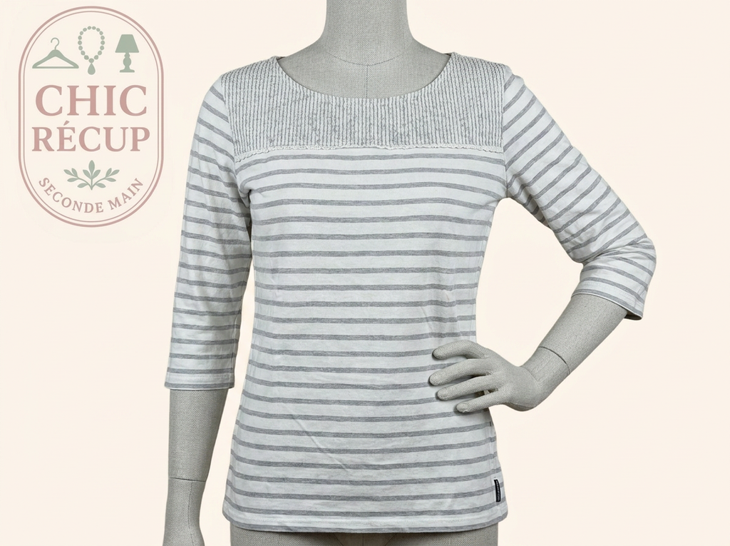 Blouse ¾ - Terre De Marins - S - Blanc - Qubur-153