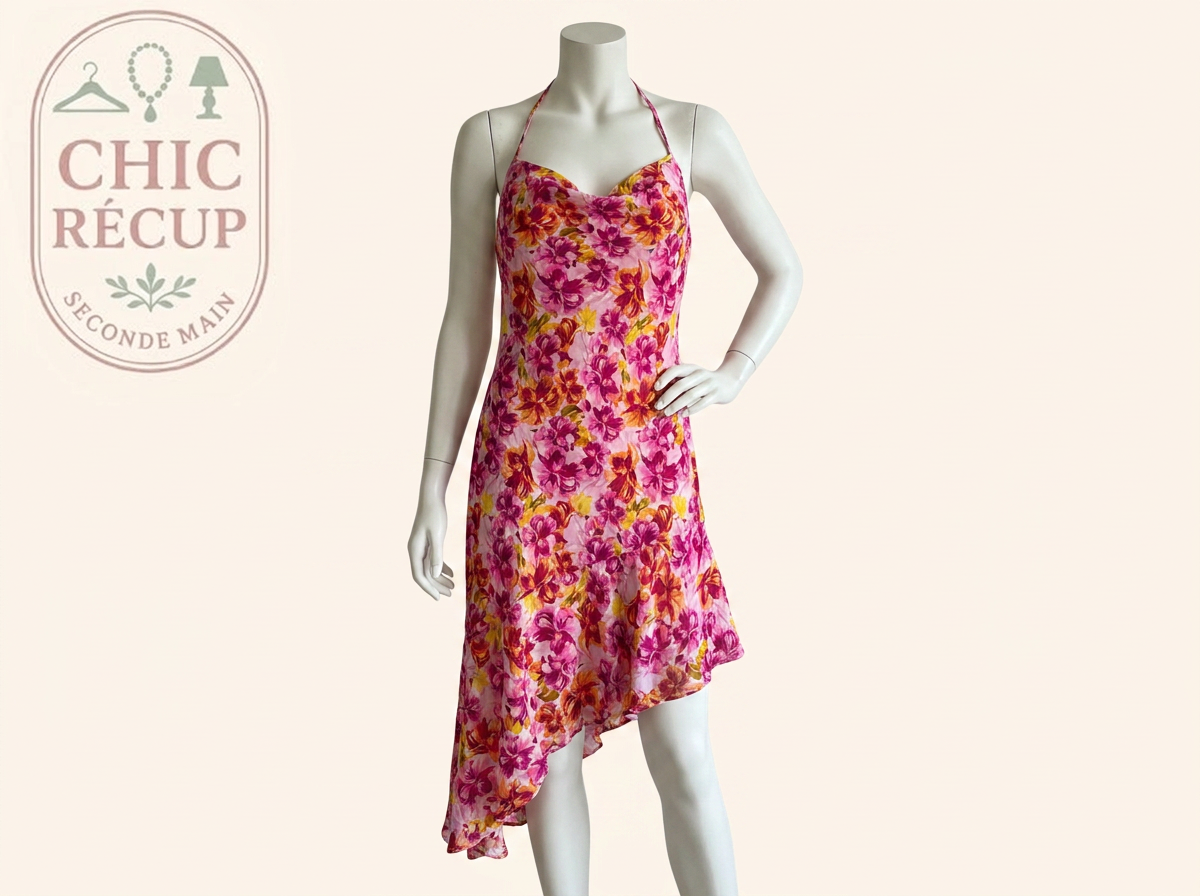 Robe d'été Boohoo - 44 - Rose - Asymétrique