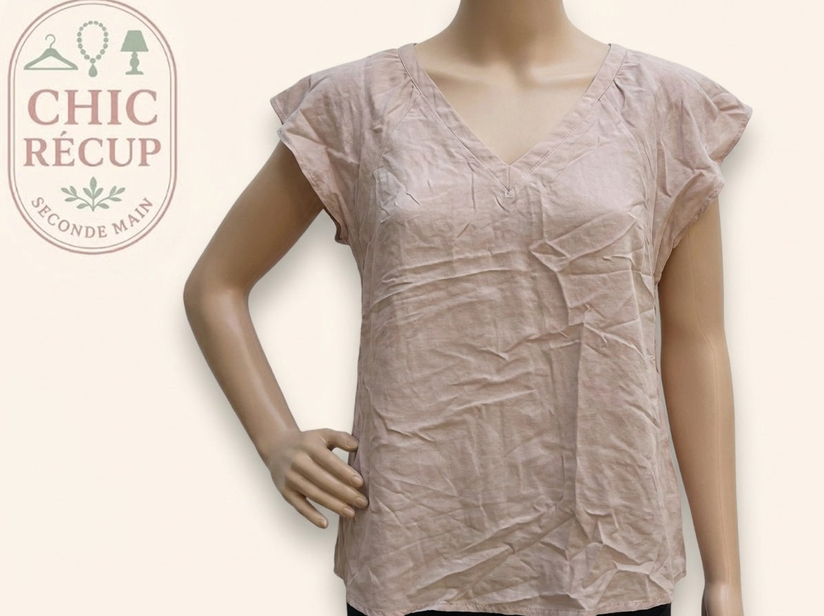 Blouse Manches Courtes H&m - S - Rose - Erbul-96
