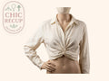 Crop top Zara - Xs - Crème - Mélange lin et viscose