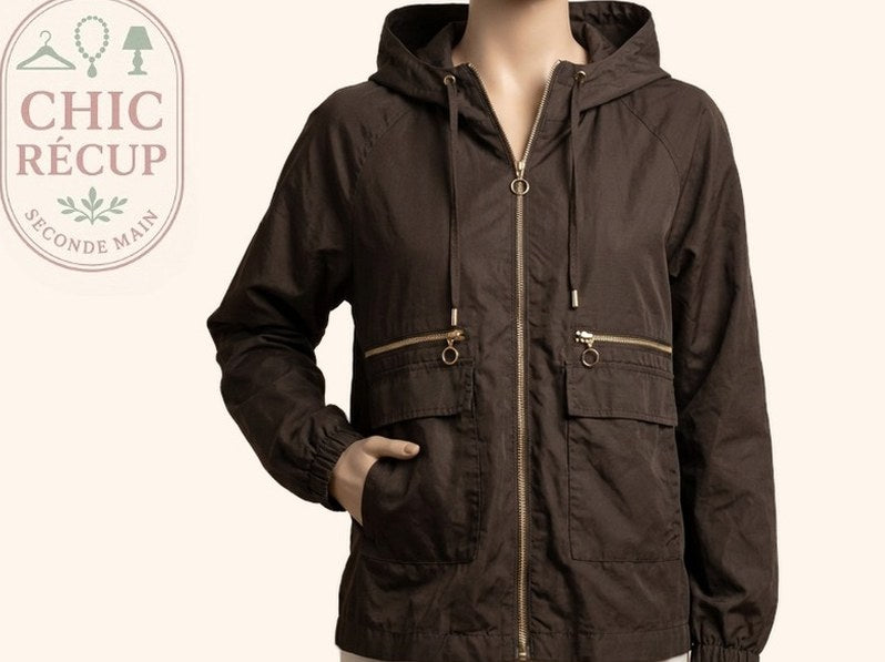 Veste Coupe-vent Zara Basic - Xs - Noir - Amfat-36