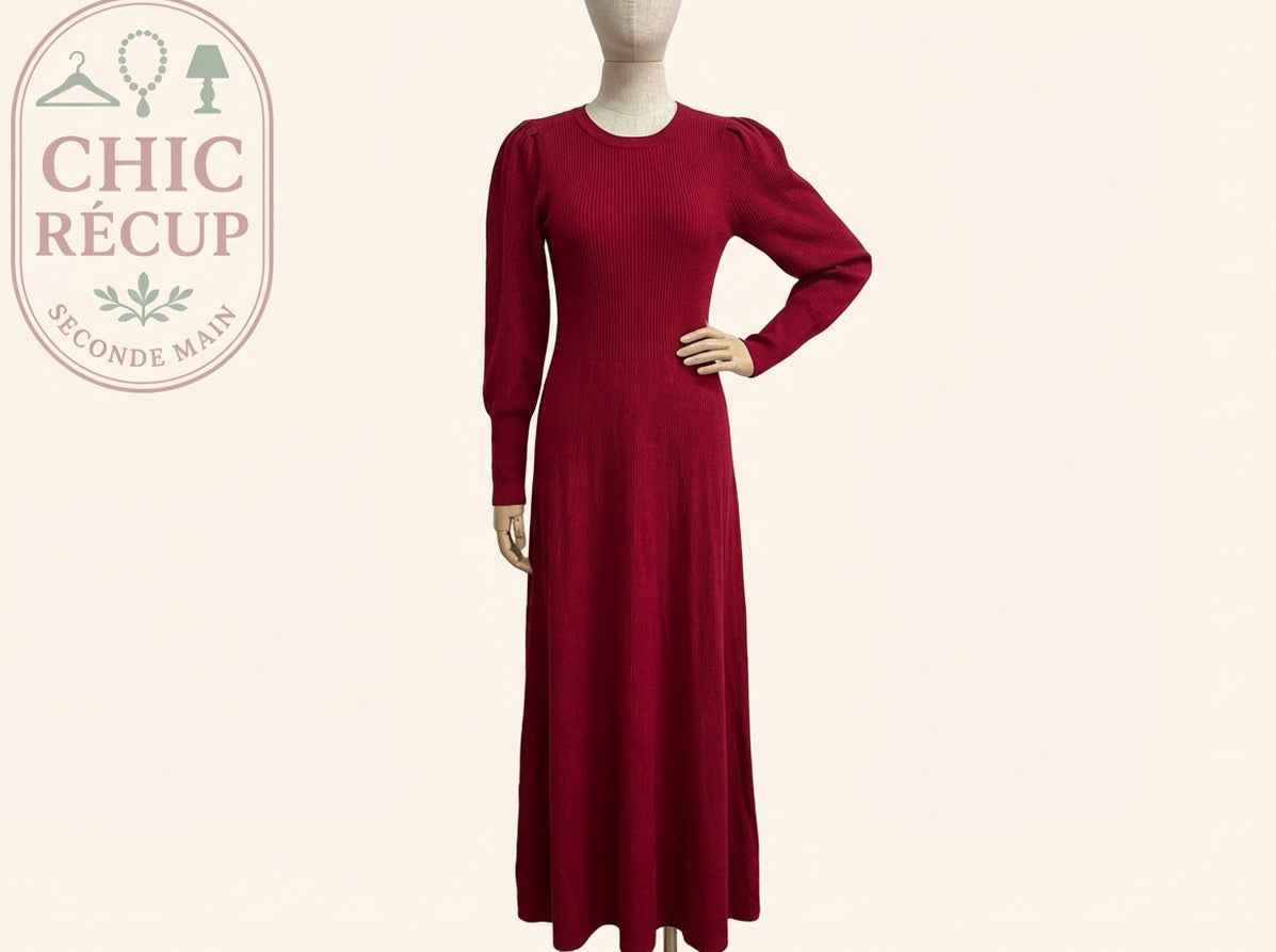 Robe Longue Zara - M - Rouge - Olaga-04