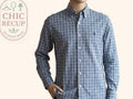 Chemise Ralph Lauren à carreaux bleus pour homme