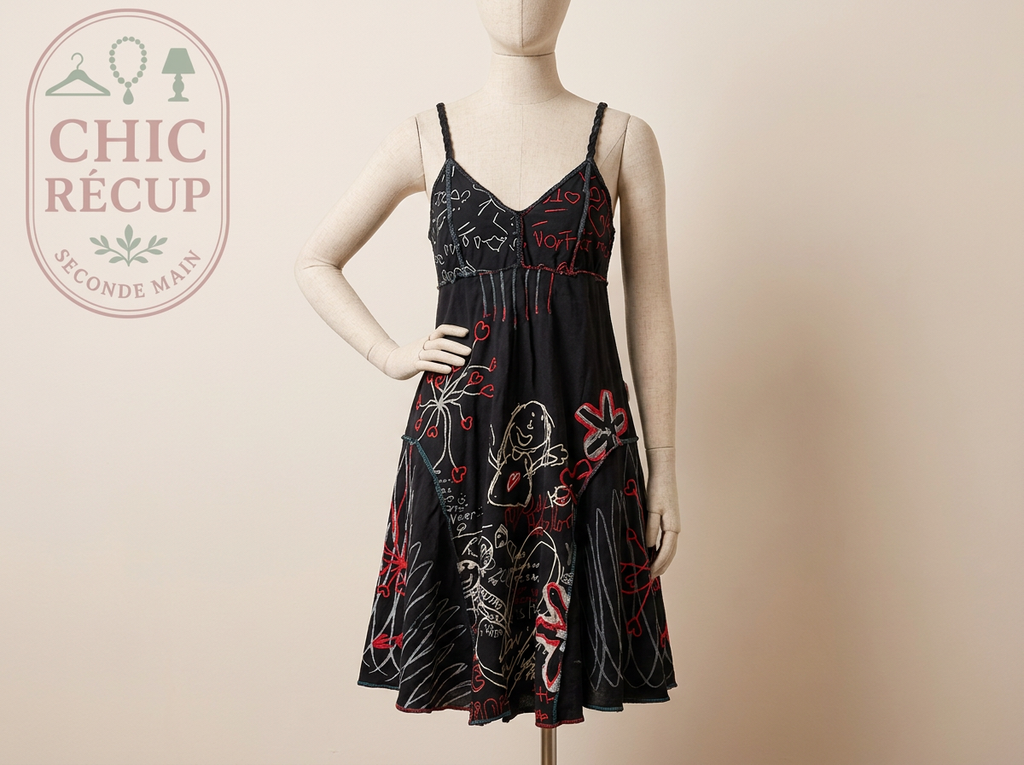 Robe d'été Keguay - S - Noir - Dessins