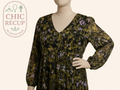 Robe midi Zara - Xxl - Kaki - Imprimée