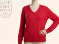 Pull Col V Ralph Lauren - M - Fuchsia - Casor-16