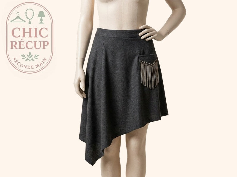 Jupe asymétrique La Mode Est à Vous - 46 - Gris foncé