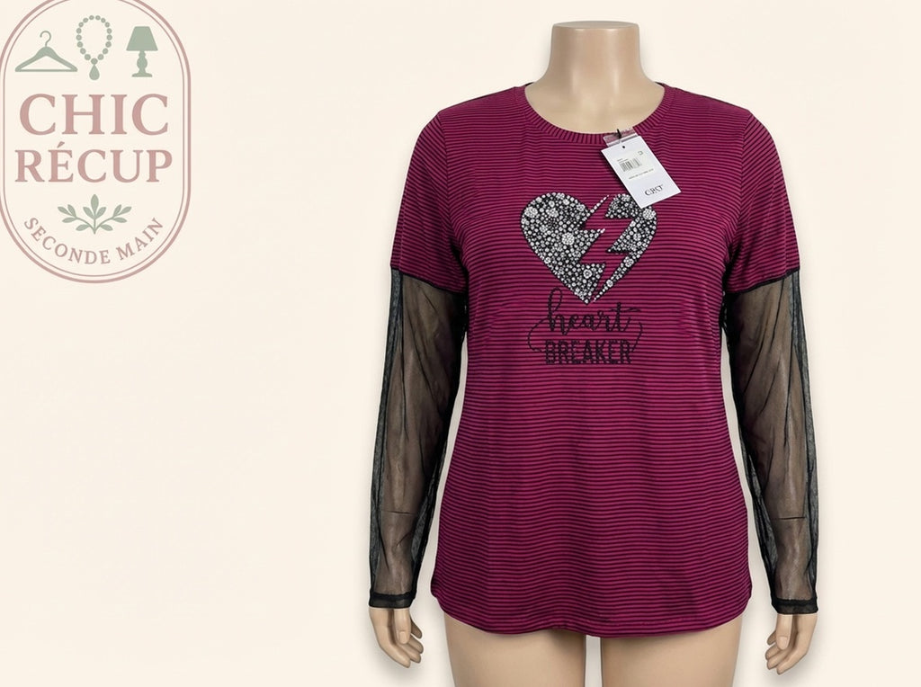 Blouse Mimi Mua - Xl - Noir Fuchsia - Brhal-27