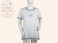 T-shirt Damart - L - Blanc - coton broderie