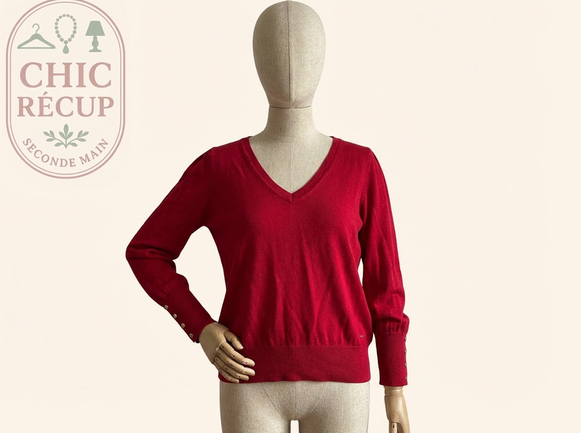 Pull col V Morgan - Xl - Rouge - Moteur