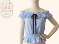 Debardeur Brigitte Bardot - M - Bleu/blanc - Lubel-37