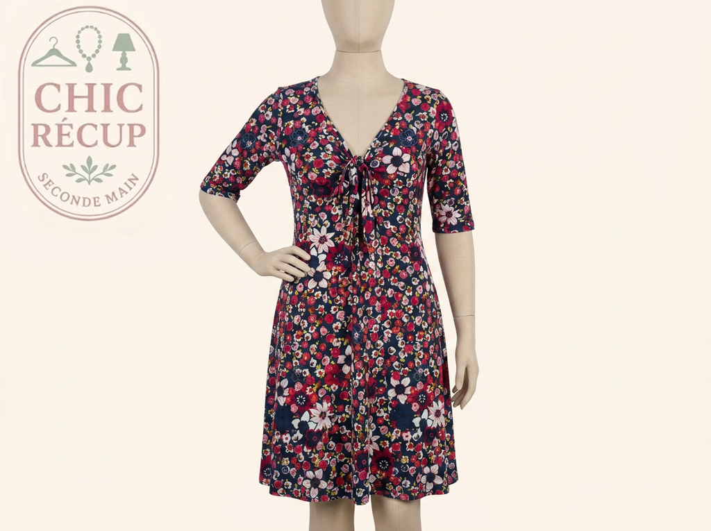 Robe midi Twin-set - Xl - Bleu marine - Floral