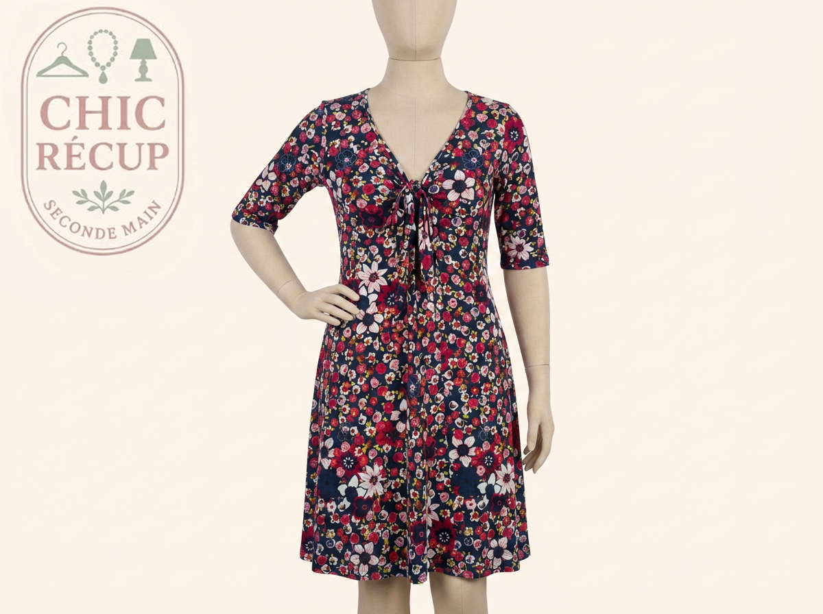 Robe midi Twin-set - Xl - Bleu marine - Floral