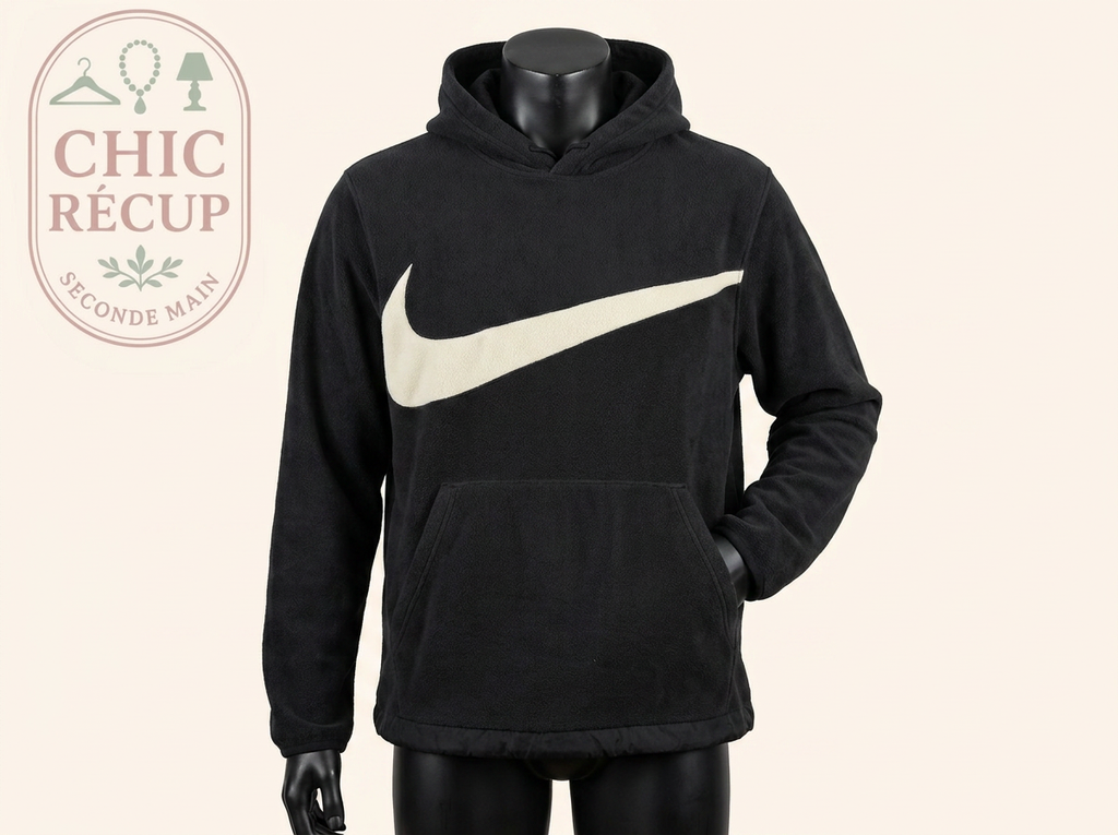 Sweat à capuche Nike - L - Noir - Fleece Big Swoosh