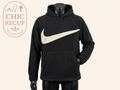 Sweat à capuche Nike - L - Noir - Fleece Big Swoosh