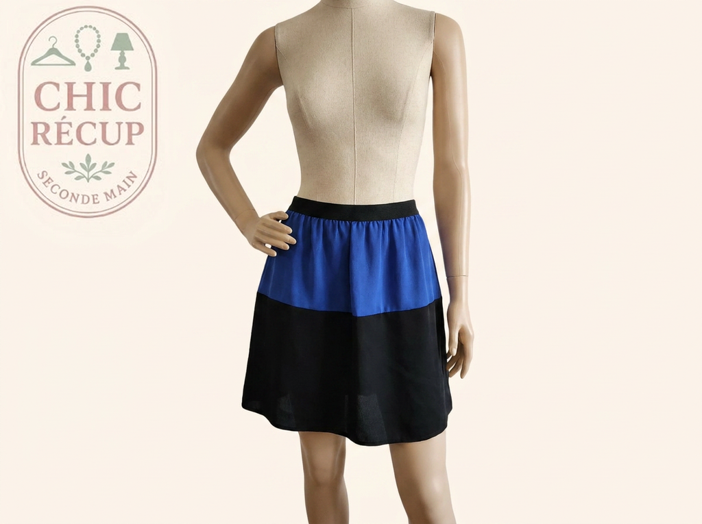 Jupe Camaïeu - Fr 44 - Bleu - Bicolore