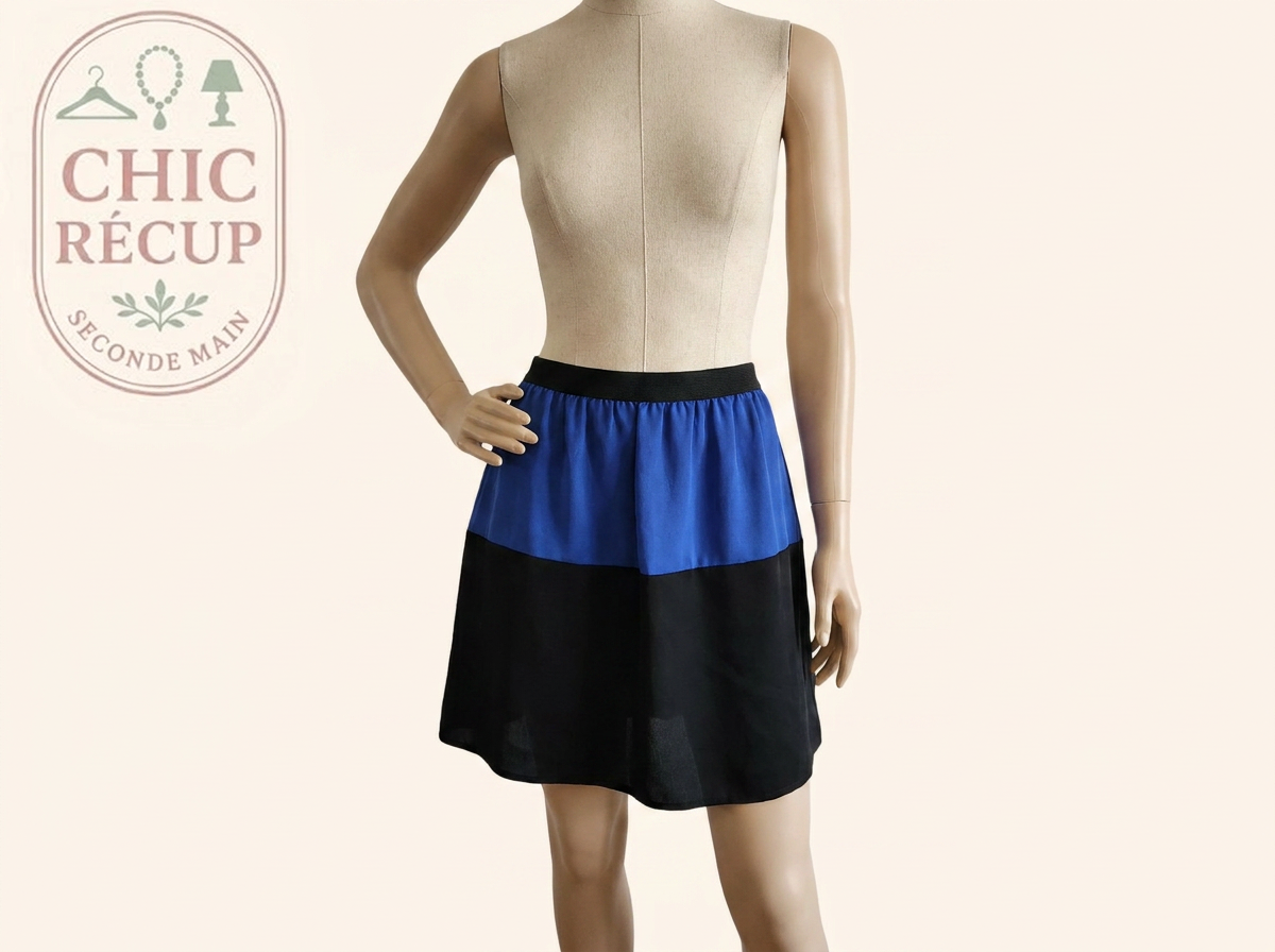 Jupe Camaïeu - Fr 44 - Bleu - Bicolore