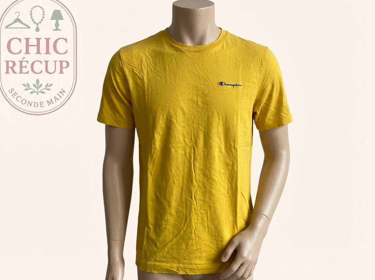 T-shirt Unis Champion - L - Jaune - Thgag-14