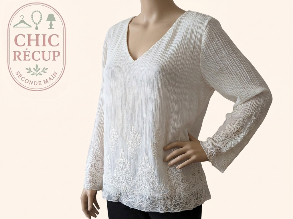 Blouse - Cassis - Xl - Blanc - Sasch-14