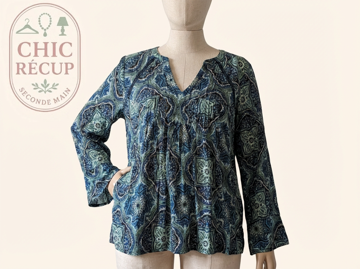 Blouse Maison 123 - 38 - Bleu - motifs paisley