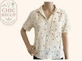 Chemisier blanc à fleurs rouges Jdy taille M