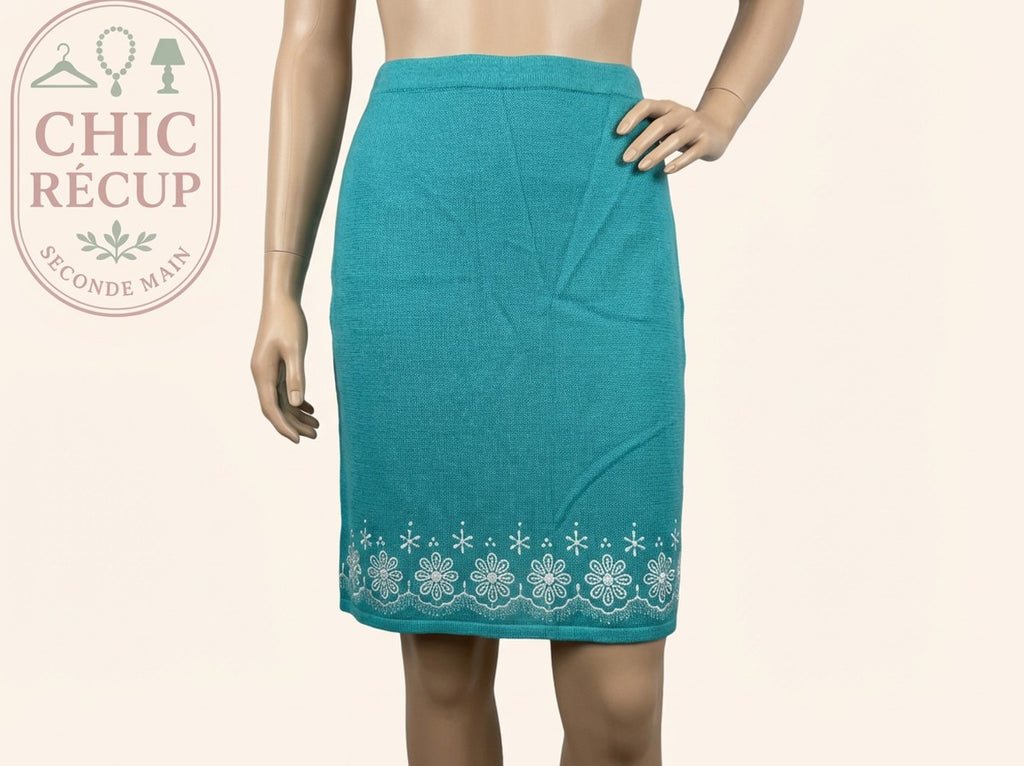 Jupe Midi Etincelle - T5 - Turquoise - Labag-262