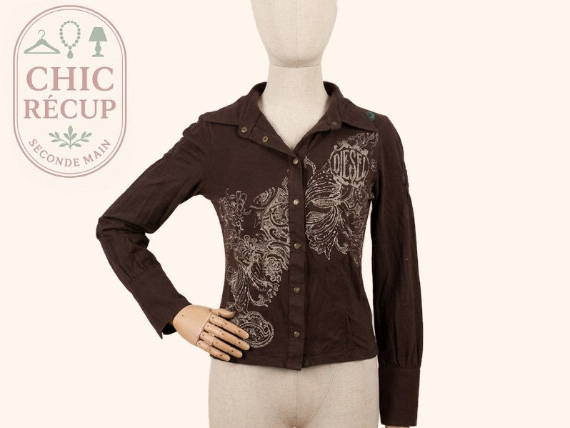 Chemise - Diesel - S - Marron - Vintage