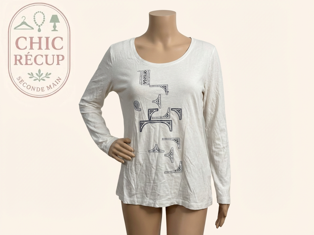 T-shirt manches longues Jette - 44 - Blanc - 4151285