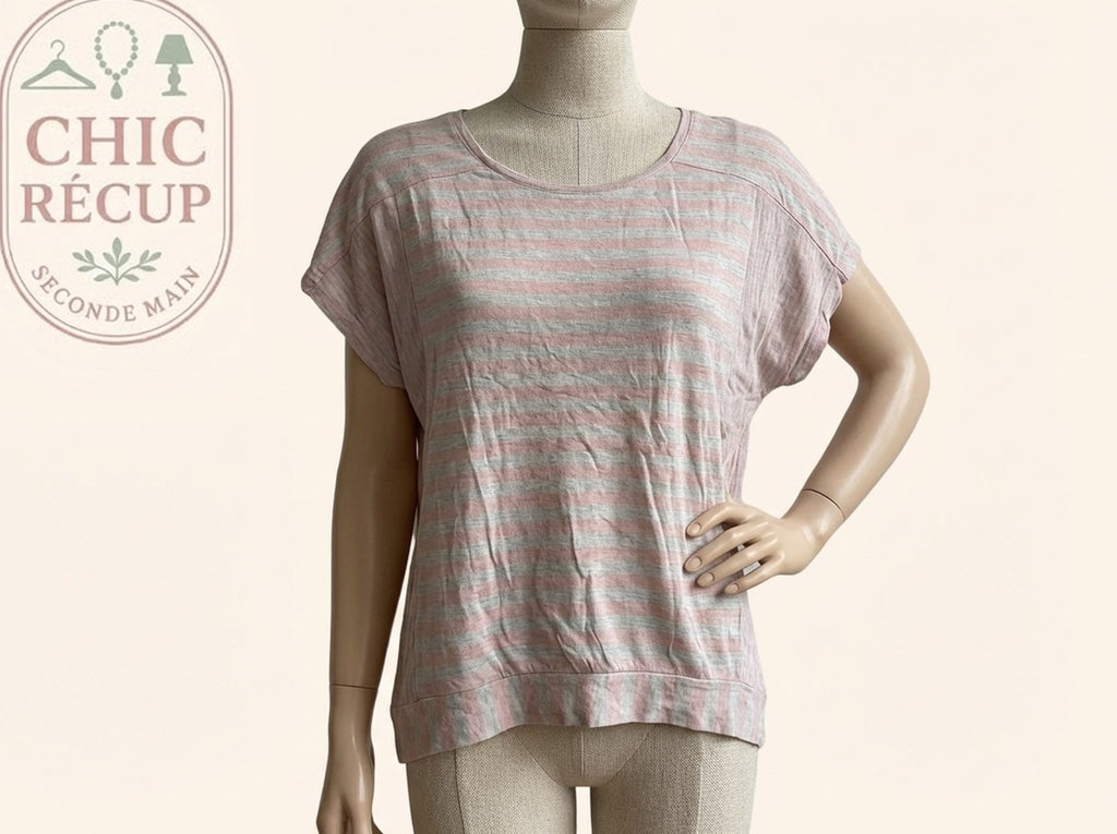 Blouse Cache Cache - S - Crème, Rose - Qubur-67