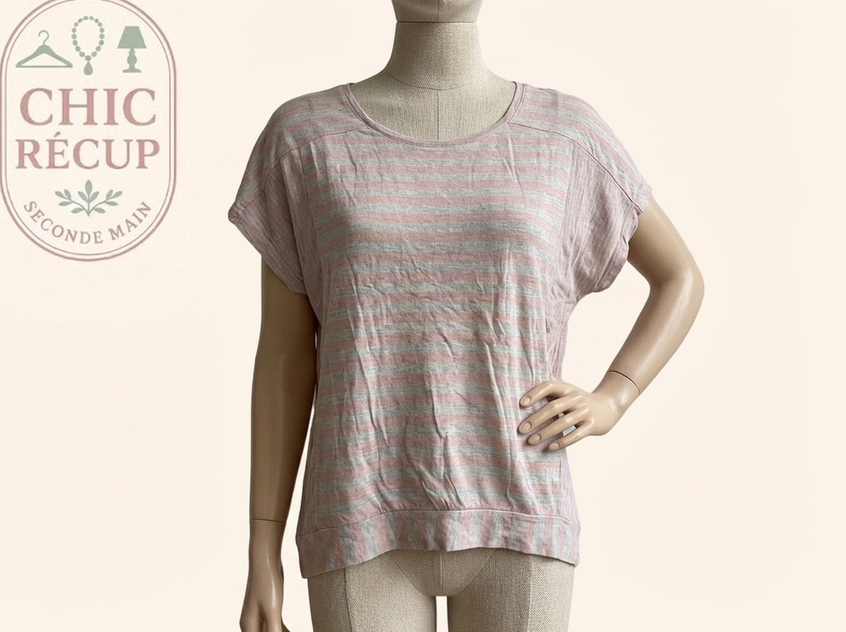 Blouse Cache Cache - S - Crème, Rose - Qubur-67