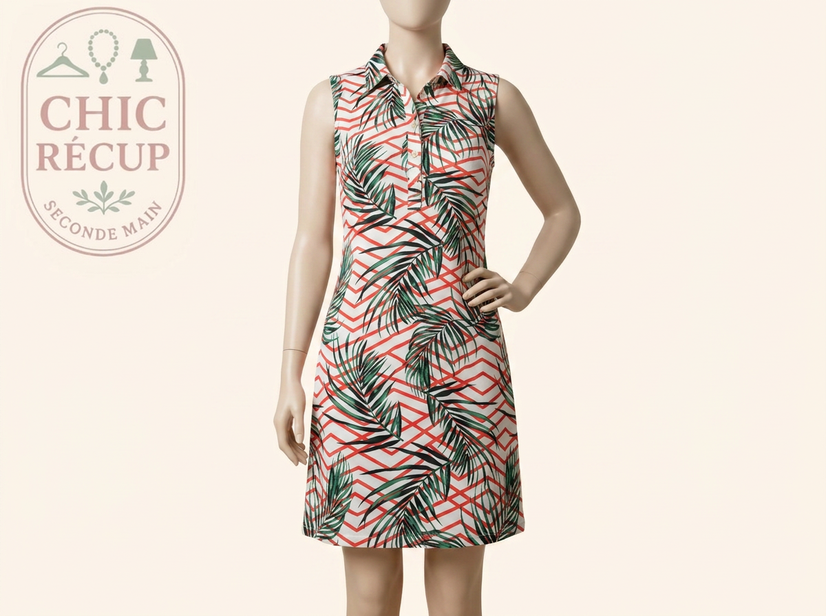 Robe K-design - Xl - Blanc - Motif Tropical