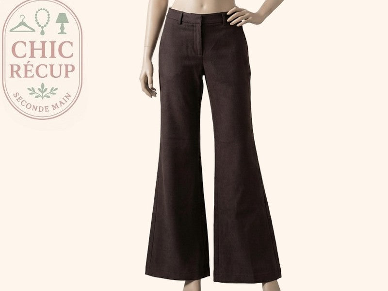 Pantalon Jambes Larges Only - Xs - Marron - Olaga-02