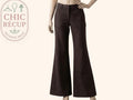 Pantalon Jambes Larges Only - Xs - Marron - Olaga-02