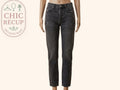 Jean Taille Haute Bershka - 34 - Gris - Vabar-05