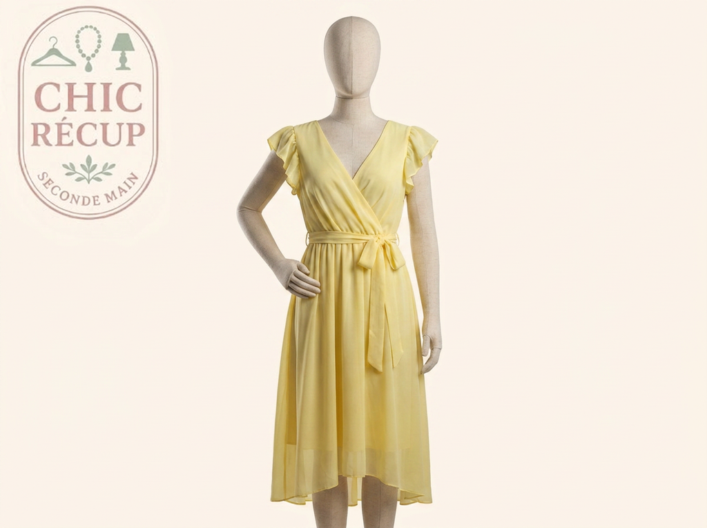 Robe Midi Sans Marque - M - Jaune - Myfed-204