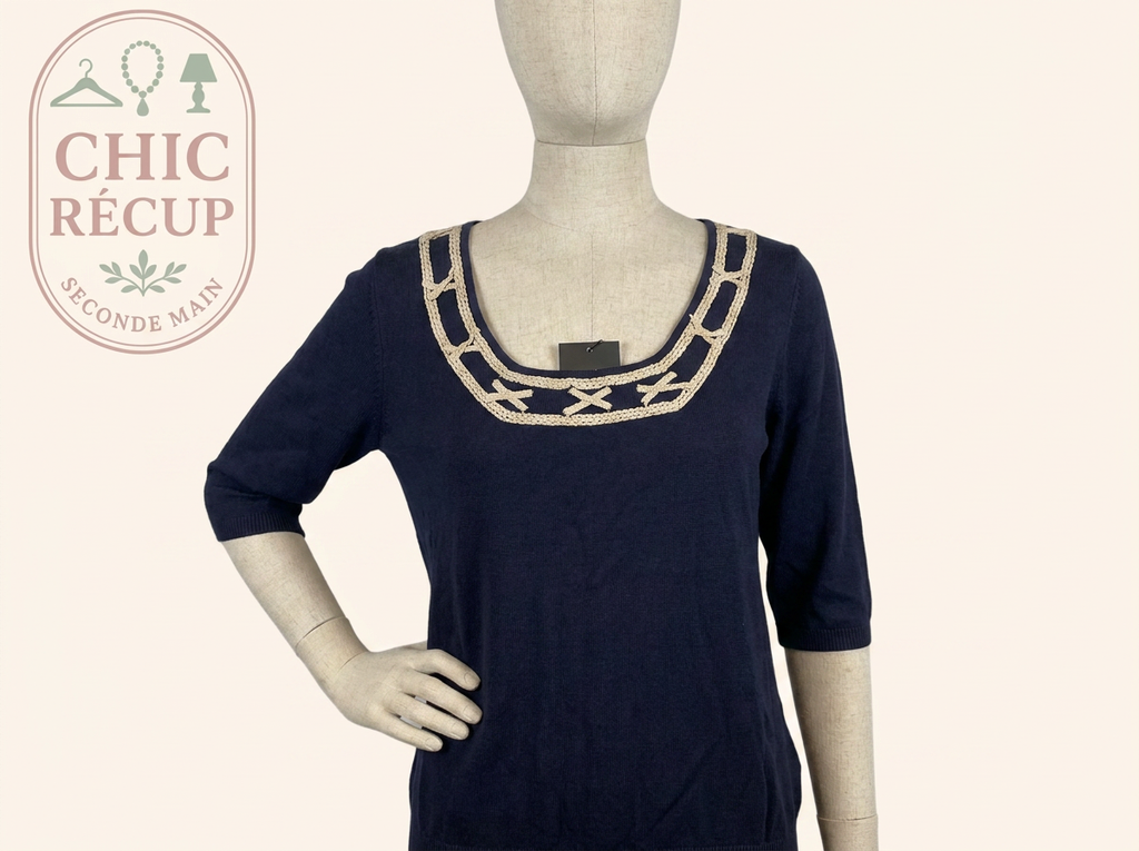 Blouse ¾ Etincelle - Xl - Marine - Labag-206