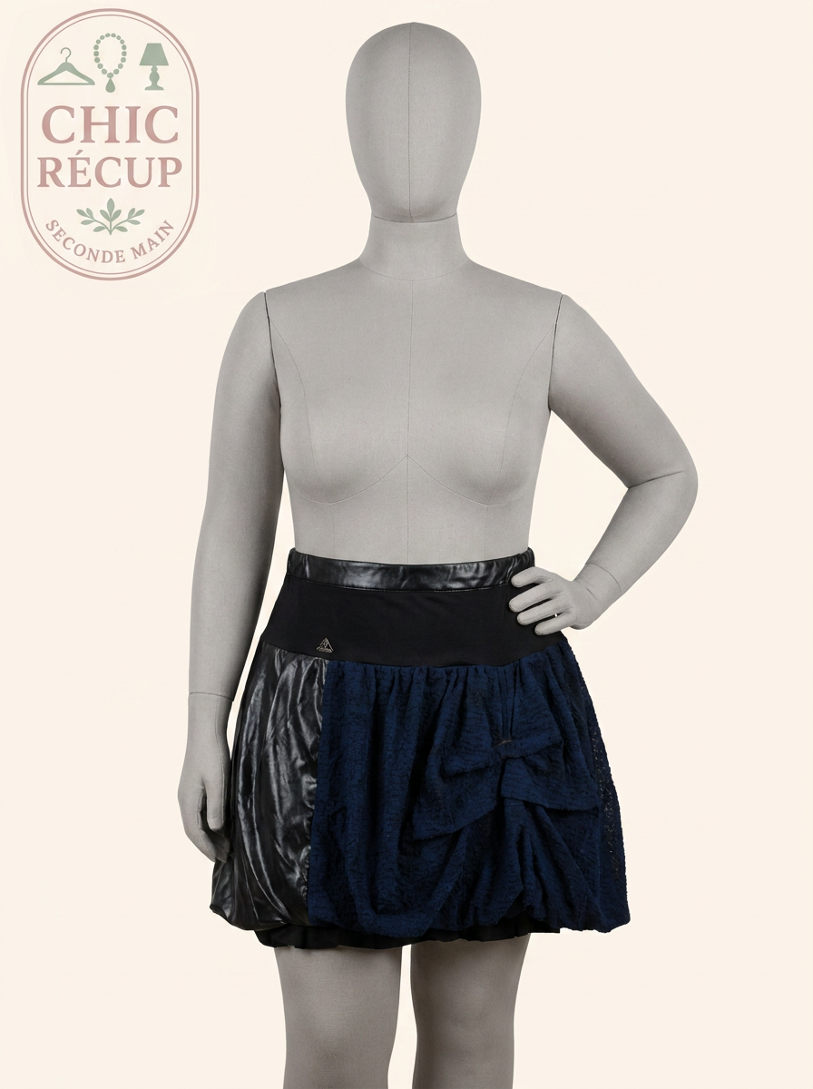 Jupe mini La mode est à vous - 44 - Noir/bleu