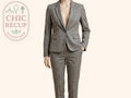 Tailleur pantalon H&m - 42 - Gris - Motif pied-de-poule