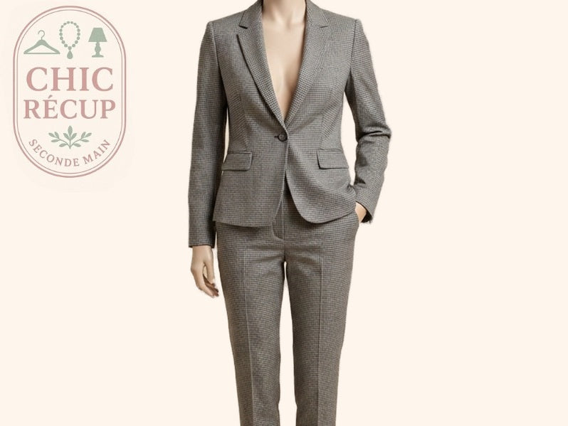 Tailleur pantalon H&m - 42 - Gris - Motif pied-de-poule