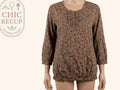 Blouse Manches Courtes Camaïeu - 44 - Marron - Qubur-129