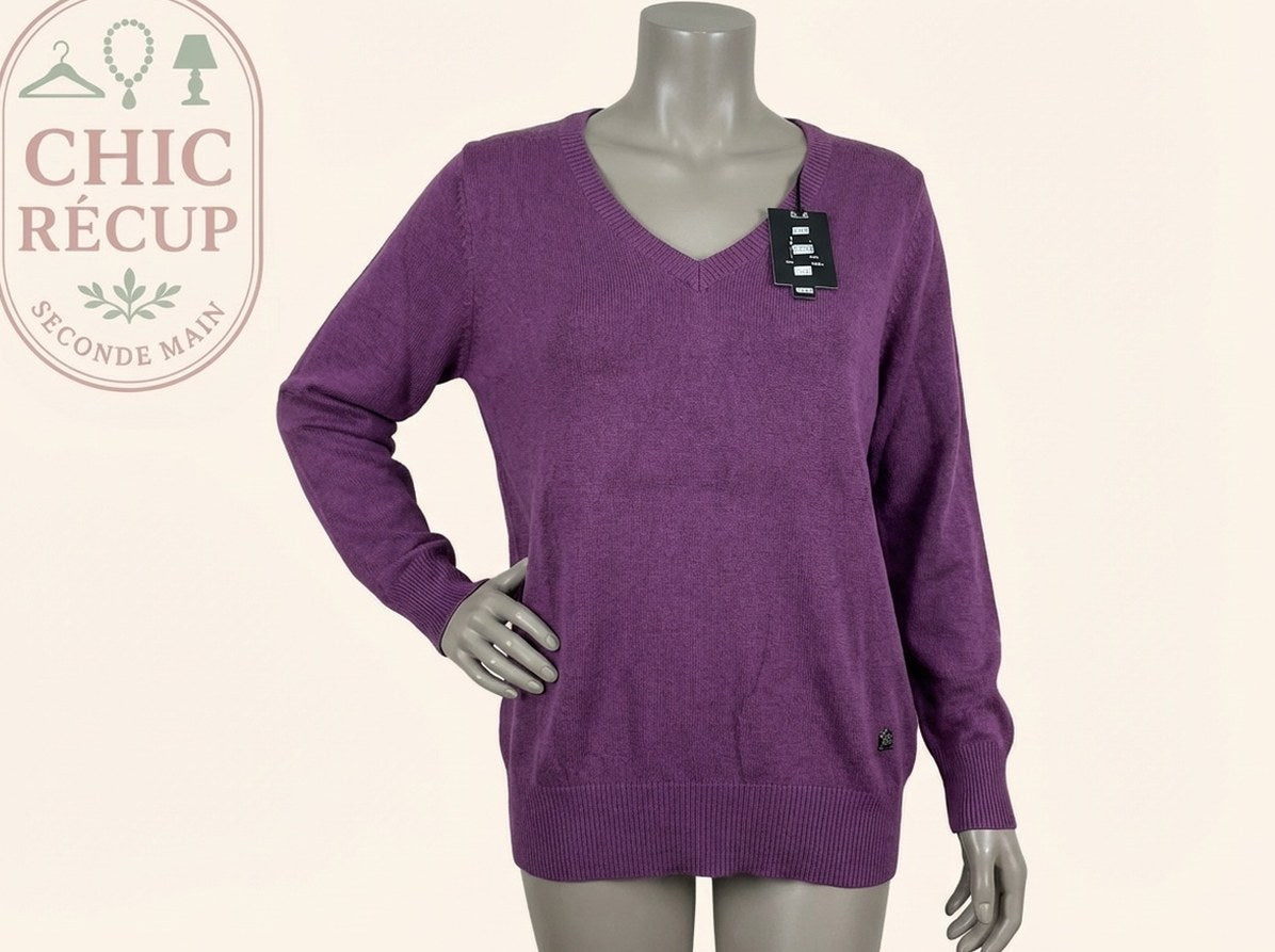 Pull Col V Marina Yatching - Xl - Violet - Labag-62