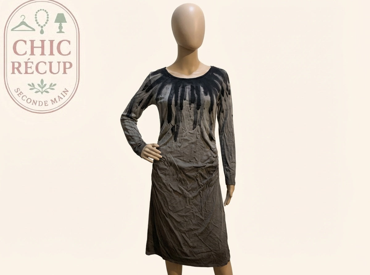 Robe Midi Etincelle Couture - Xxl - Gris - Labag-205