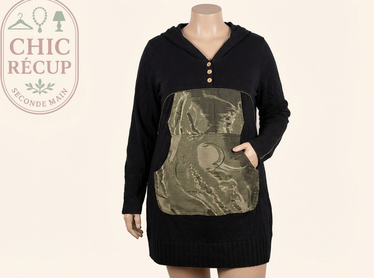 Robe noire à capuche La Mode Est à Vous T46