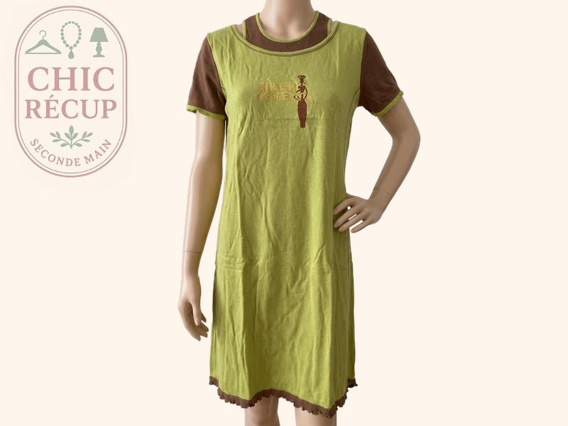 Robe Françoise Saget - 50 - Vert - Coton