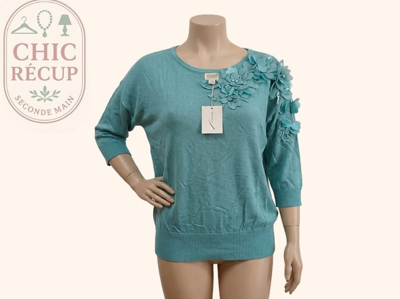 Blouse ¾ Etincelle - Taille 6 - Turquoise - Labag-216