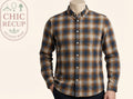 Chemise homme à carreaux jaune et bleu taille S Jules