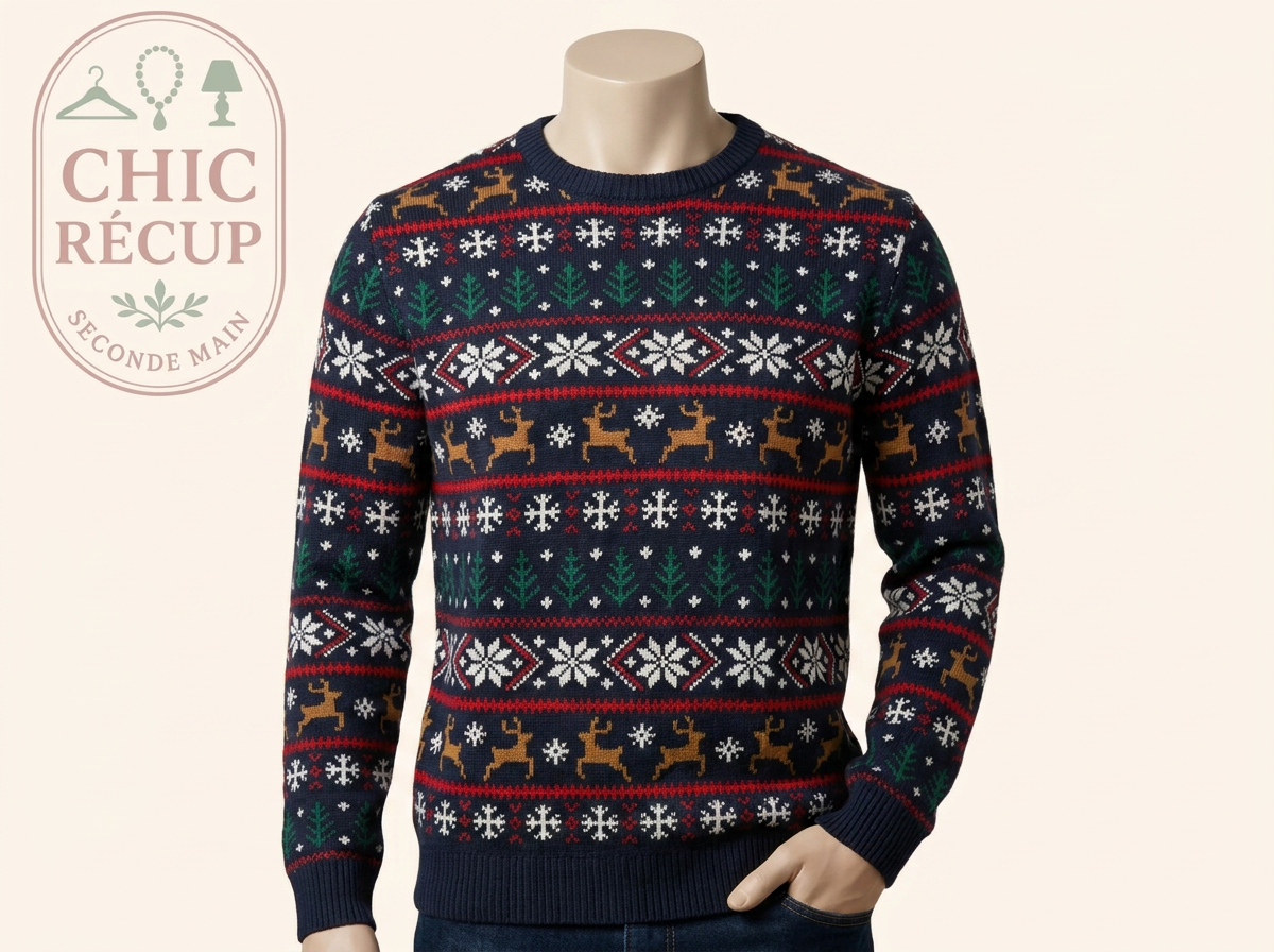 Pull de Noël Inextenso - M - Bleu marine - Rennes