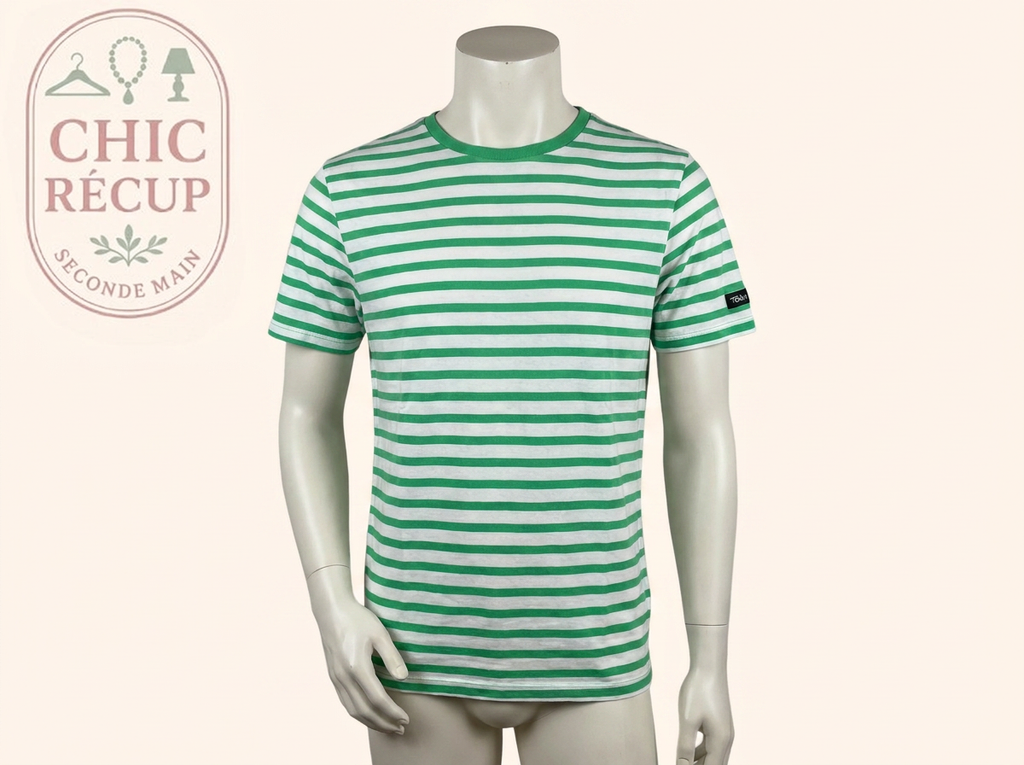 T-shirt Rayé - Teddy Smith - L - Vert - Fregl-50