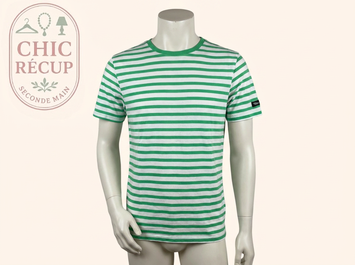 T-shirt Rayé - Teddy Smith - L - Vert - Fregl-50