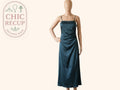 Robe longue Zara - S - Vert - Satinée